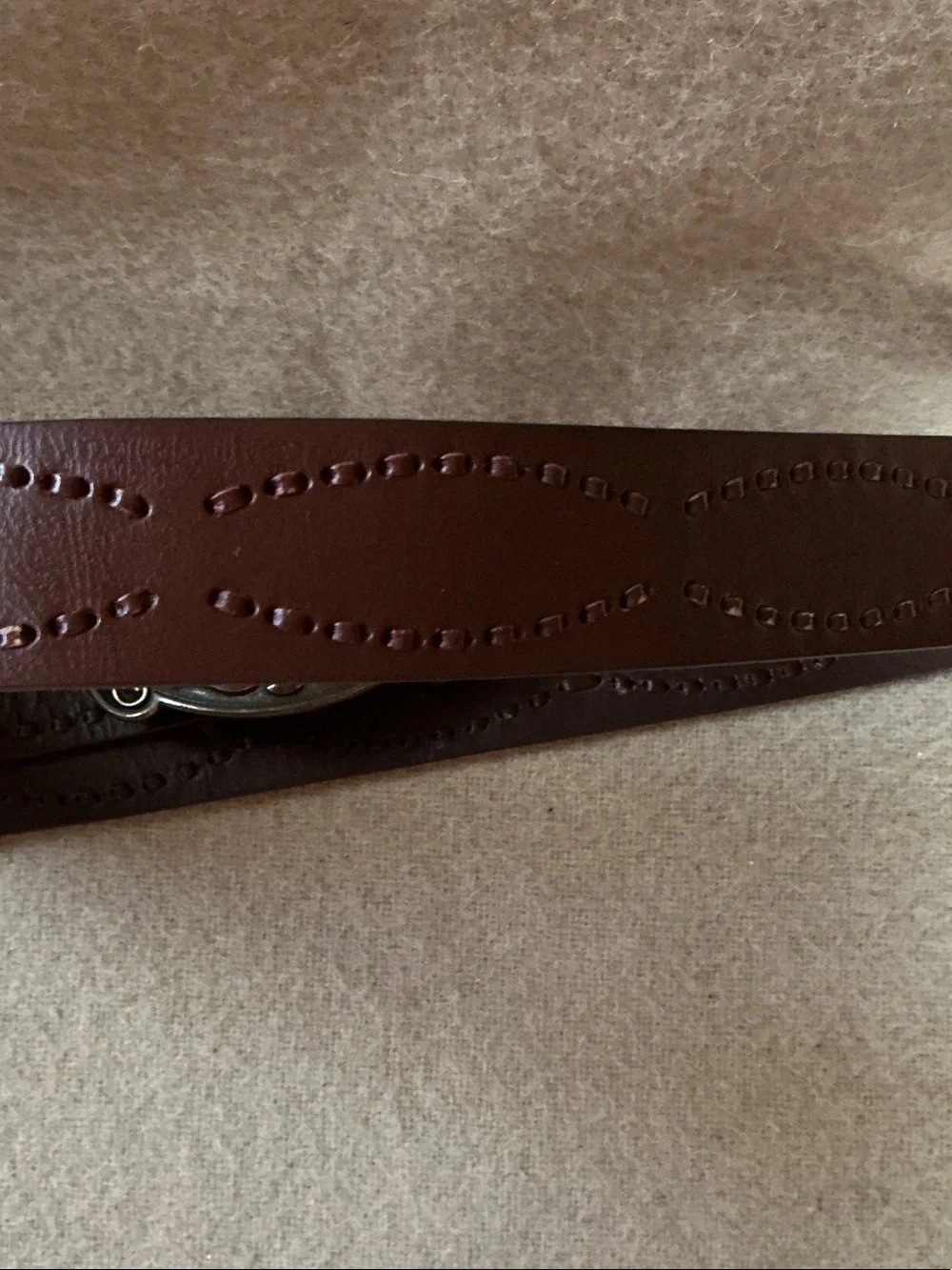 Sonoma Burgundy Leather Belt with Antique Bronze Ornate Buckle